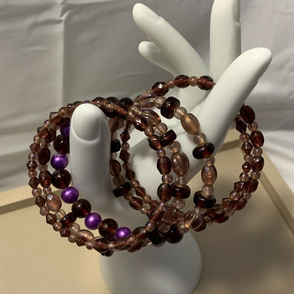 Purple Beaded Wrap Bracelet - Picture 2 of 2